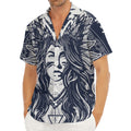 Tribal Native Indian Girl Print Men's Deep V-Neck Shirt