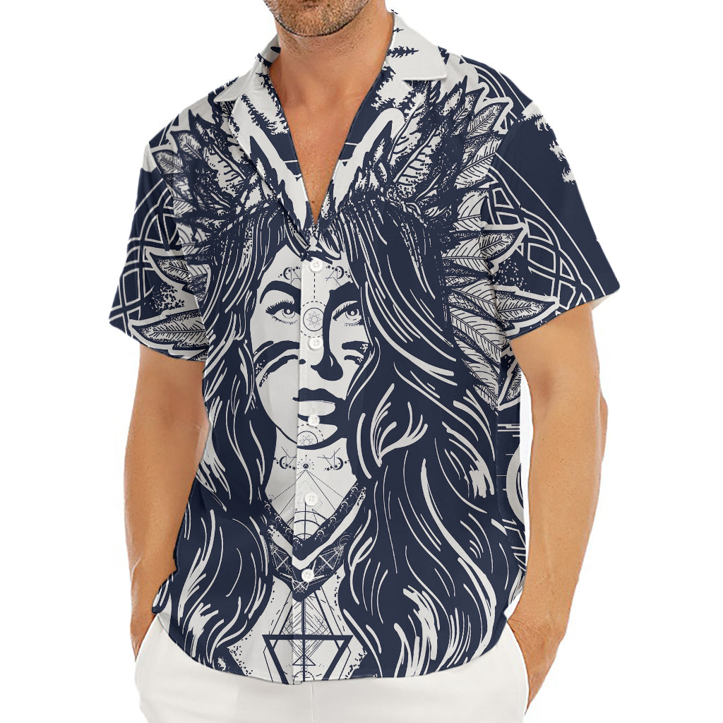 Tribal Native Indian Girl Print Men's Deep V-Neck Shirt