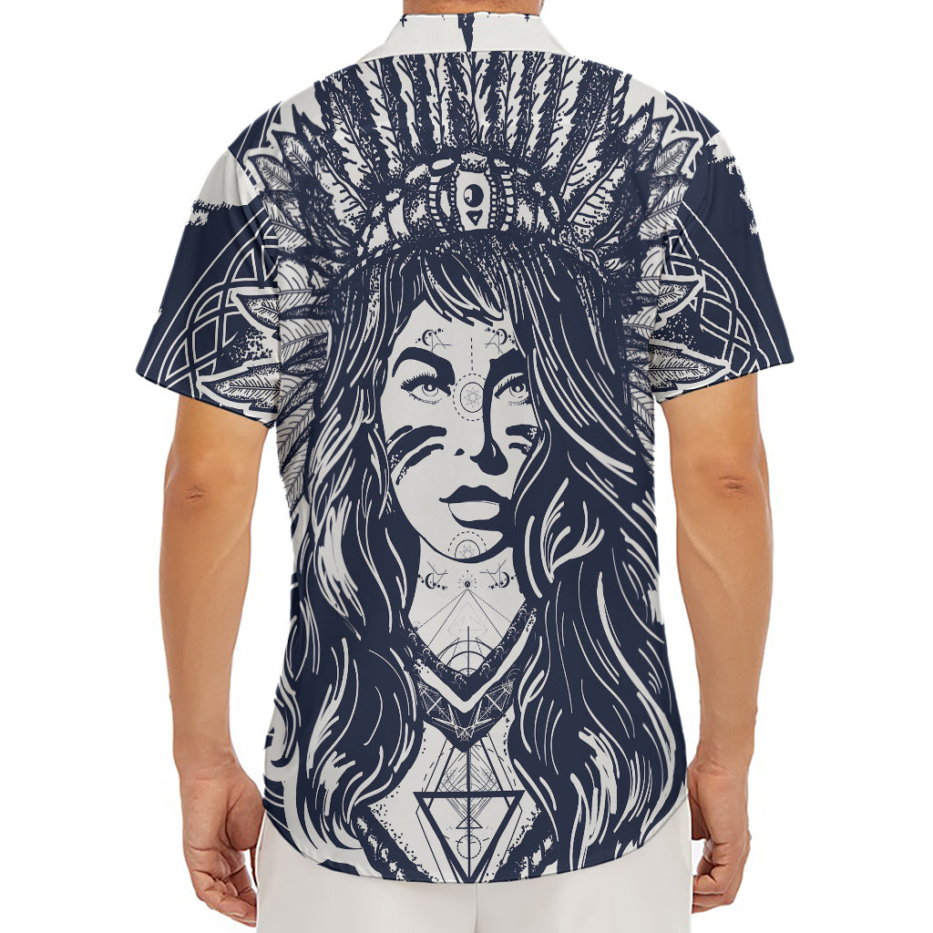 Tribal Native Indian Girl Print Men's Deep V-Neck Shirt