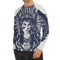Tribal Native Indian Girl Print Men's Long Sleeve Rash Guard