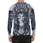 Tribal Native Indian Girl Print Men's Long Sleeve Rash Guard