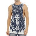 Tribal Native Indian Girl Print Men's Muscle Tank Top