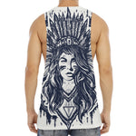 Tribal Native Indian Girl Print Men's Muscle Tank Top
