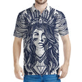 Tribal Native Indian Girl Print Men's Polo Shirt