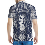 Tribal Native Indian Girl Print Men's Polo Shirt