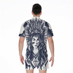 Tribal Native Indian Girl Print Men's Rompers