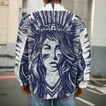 Tribal Native Indian Girl Print Men's Shirt Jacket