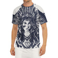 Tribal Native Indian Girl Print Men's Short Sleeve Rash Guard
