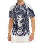 Tribal Native Indian Girl Print Men's Short Sleeve Rash Guard