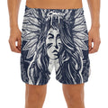 Tribal Native Indian Girl Print Men's Split Running Shorts