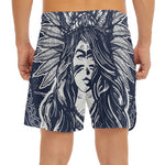 Tribal Native Indian Girl Print Men's Split Running Shorts
