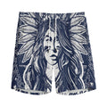 Tribal Native Indian Girl Print Men's Athletic Shorts