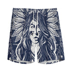 Tribal Native Indian Girl Print Men's Sports Shorts
