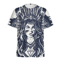 Tribal Native Indian Girl Print Men's Athletic T-Shirt
