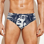 Tribal Native Indian Girl Print Men's Swim Briefs