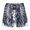 Tribal Native Indian Girl Print Men's Swim Trunks