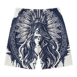 Tribal Native Indian Girl Print Men's Swim Trunks