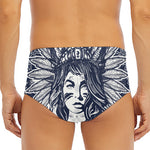 Tribal Native Indian Girl Print Men's Triangle Swim Briefs