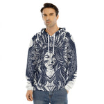 Tribal Native Indian Girl Print Men's Velvet Pullover Hoodie