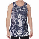 Tribal Native Indian Girl Print Men's Velvet Tank Top