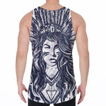 Tribal Native Indian Girl Print Men's Velvet Tank Top