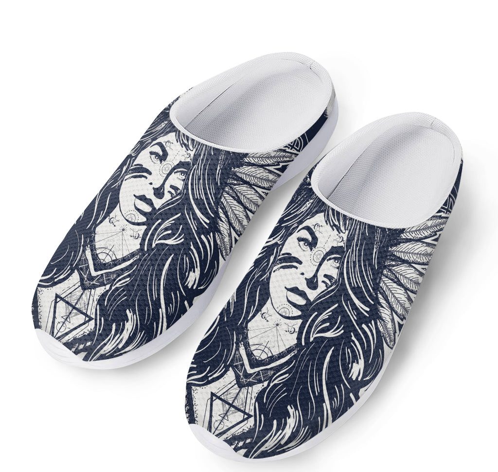 Tribal Native Indian Girl Print Mesh Casual Shoes