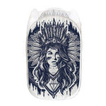 Tribal Native Indian Girl Print Mesh Laundry Hamper