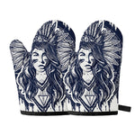 Tribal Native Indian Girl Print Oven Mitts