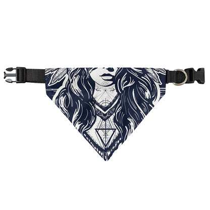 Tribal Native Indian Girl Print Over The Collar Dog Bandana