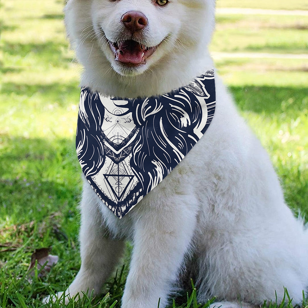 Tribal Native Indian Girl Print Over The Collar Dog Bandana