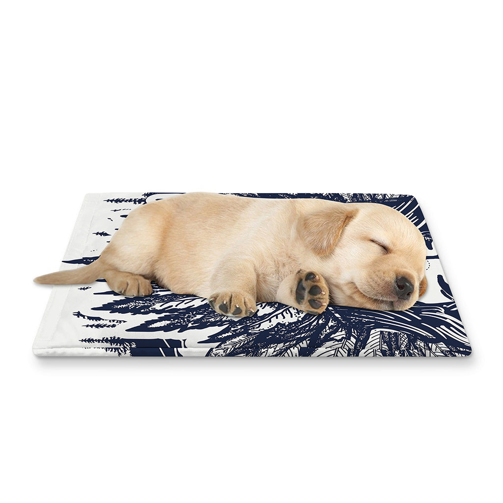 Tribal Native Indian Girl Print Pet Cooling Mat Cover