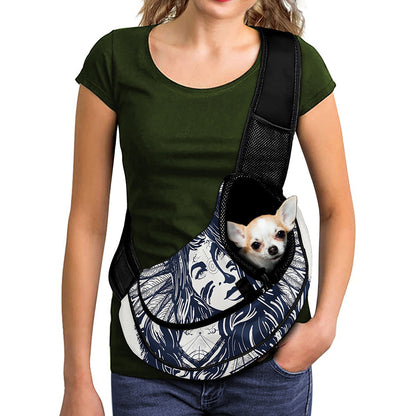 Tribal Native Indian Girl Print Pet Sling Carrier