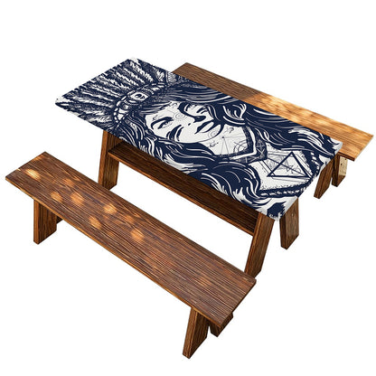 Tribal Native Indian Girl Print Picnic Table Cover