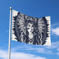 Tribal Native Indian Girl Print Polyester Flag