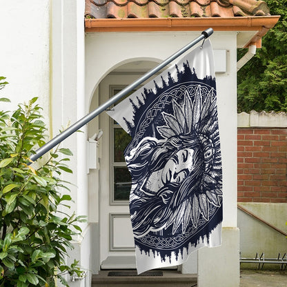 Tribal Native Indian Girl Print Polyester Flag