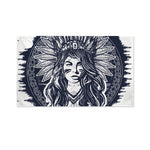 Tribal Native Indian Girl Print Polyester Flag