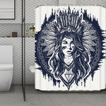 Tribal Native Indian Girl Print Polyester Shower Curtain