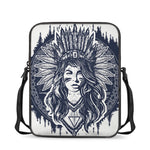 Tribal Native Indian Girl Print Rectangular Crossbody Bag