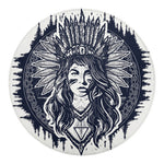 Tribal Native Indian Girl Print Round Blanket