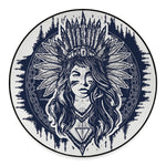 Tribal Native Indian Girl Print Round Floor Mat