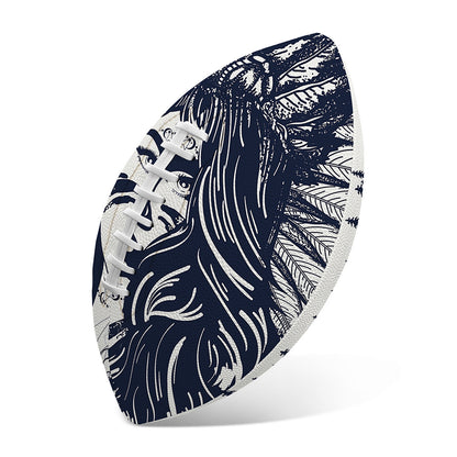 Tribal Native Indian Girl Print Rugby Ball