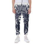 Tribal Native Indian Girl Print Scuba Joggers
