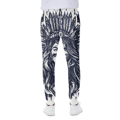 Tribal Native Indian Girl Print Scuba Joggers
