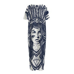 Tribal Native Indian Girl Print Short Sleeve Long Nightdress