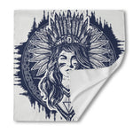 Tribal Native Indian Girl Print Silk Bandana