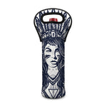 Tribal Native Indian Girl Print Single Neoprene Wine Tote