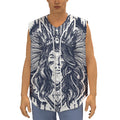 Tribal Native Indian Girl Print Sleeveless Baseball Jersey