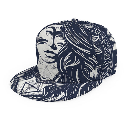 Tribal Native Indian Girl Print Snapback Cap