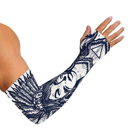 Tribal Native Indian Girl Print Sun Protection Arm Sleeves