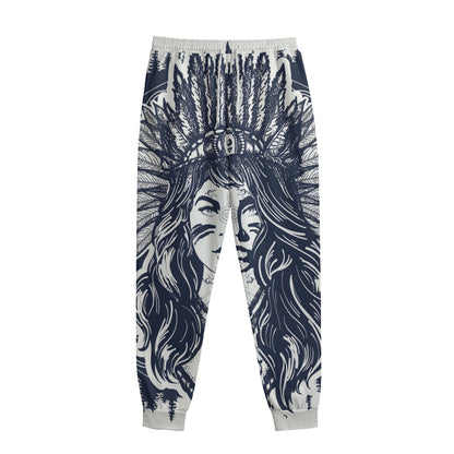 Tribal Native Indian Girl Print Sweatpants